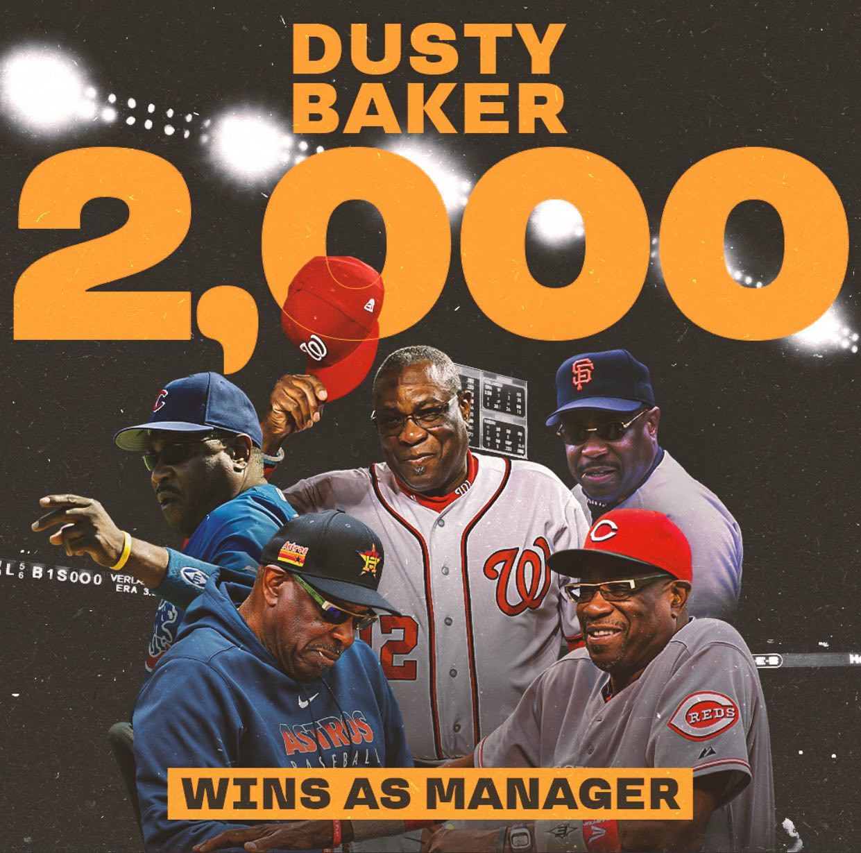 Congratulations to my man Dusty Baker on his 2000th win as a MLB manager. An incredible accomplishment that just punched his ticket into Cooperstown.
.
.
.
.
.
.
.
.
.
#dustybaker #mlb #manager #hof #goat #halloffame #cooperstown #congratulations